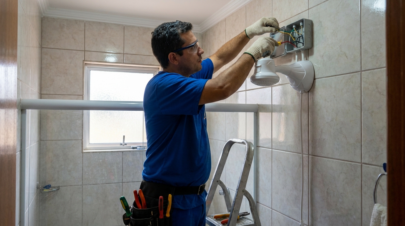 Instalacao de chuveiro eletrico profissional em Criciúma‑SC