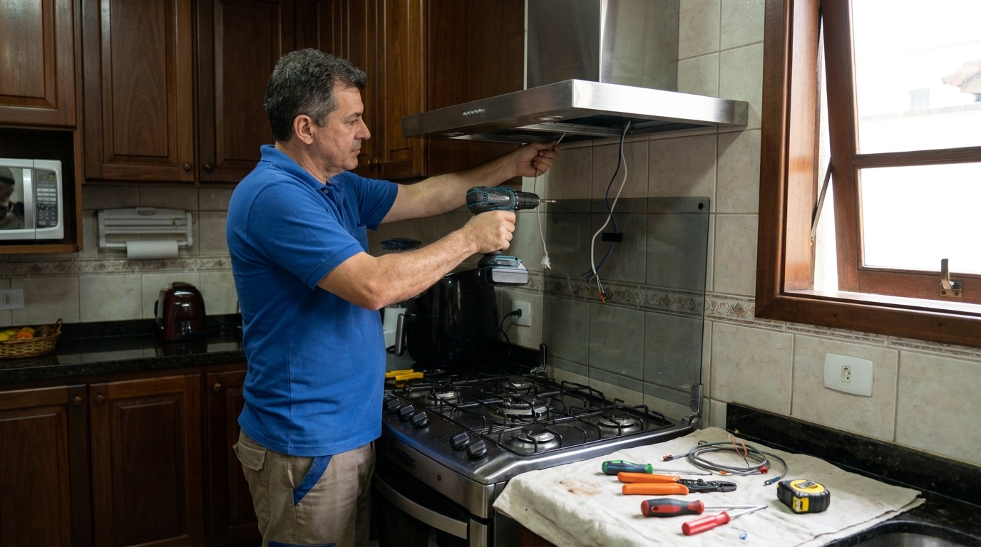 Instalacao de coifa e exaustor residencial em Criciúma‑SC