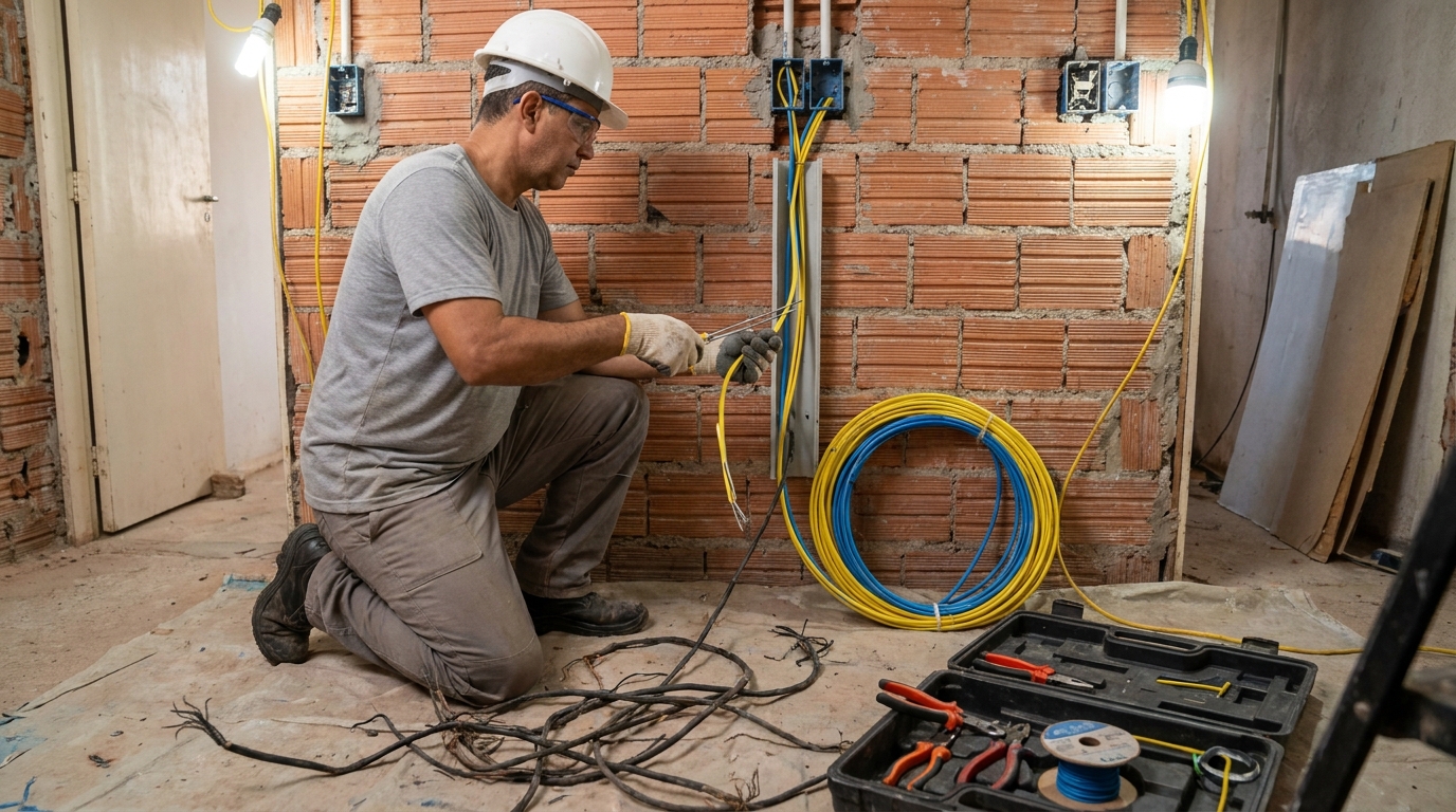 Troca de fiacao eletrica residencial em Criciúma‑SC